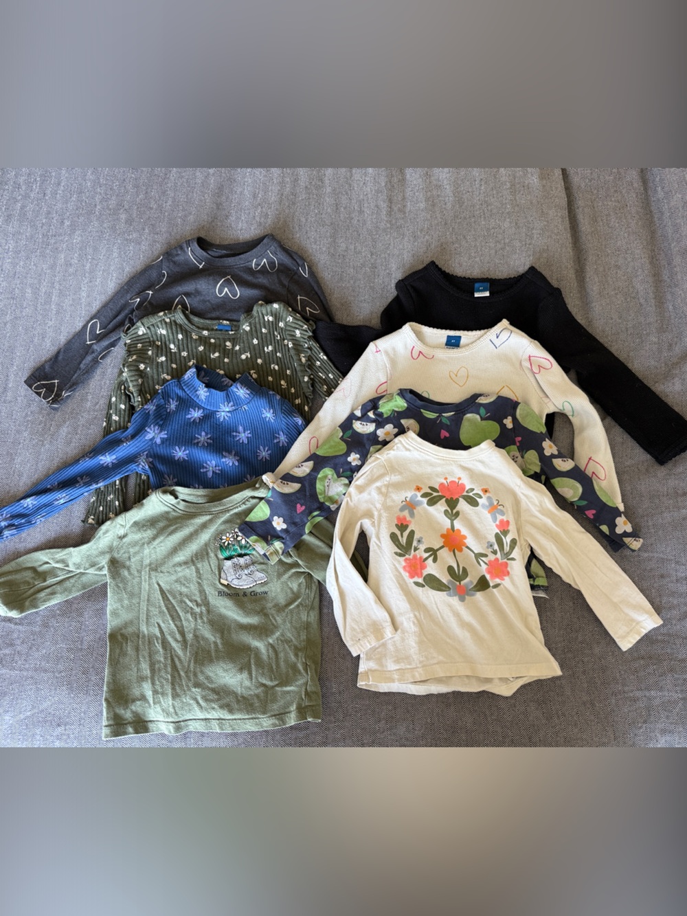 Old Navy Toddler Girl Long Sleeve Shirts and Tops Bundle/Lot (Total of 8 Shirts)